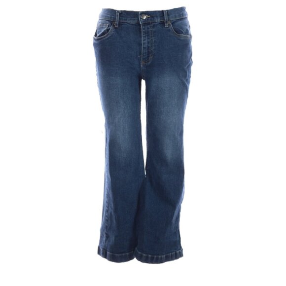 Venus Bum Lifter Fame Capri Jeans in Dark Blue Wash - Picture 1 of 5